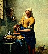 Jan Vermeer mjolkpigan painting
